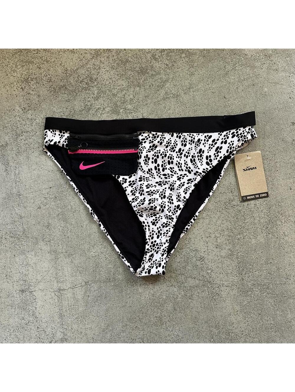 Nike High Cut Bikini Bottoms w/ Removable Zipper Pocket